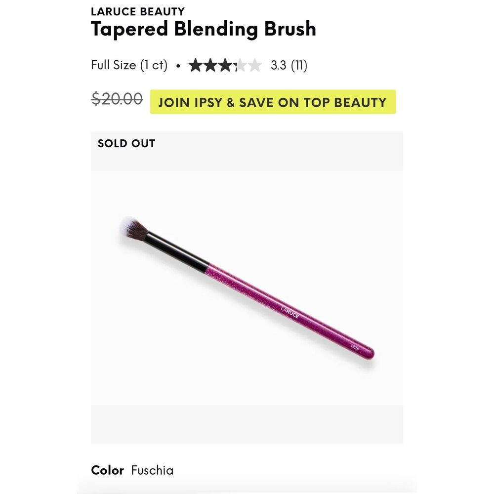 NIB Laruce Beauty Tapered Blending Eyeshadow Brush Cruelty-Free